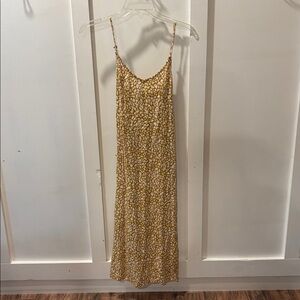 Roxy Small Strappy Yellow Print Spring Summer Dress Photos Easter Slits Light